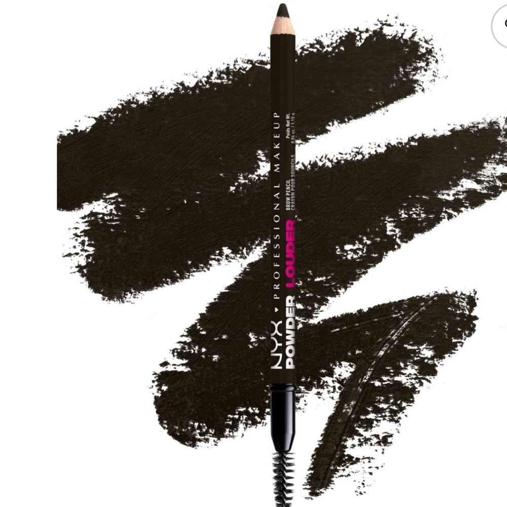 NYX Powder‎ Louder Brow Pencil 09 Black Vegan Bamboo Fiber Volumizing Matte